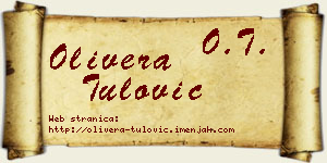 Olivera Tulović vizit kartica